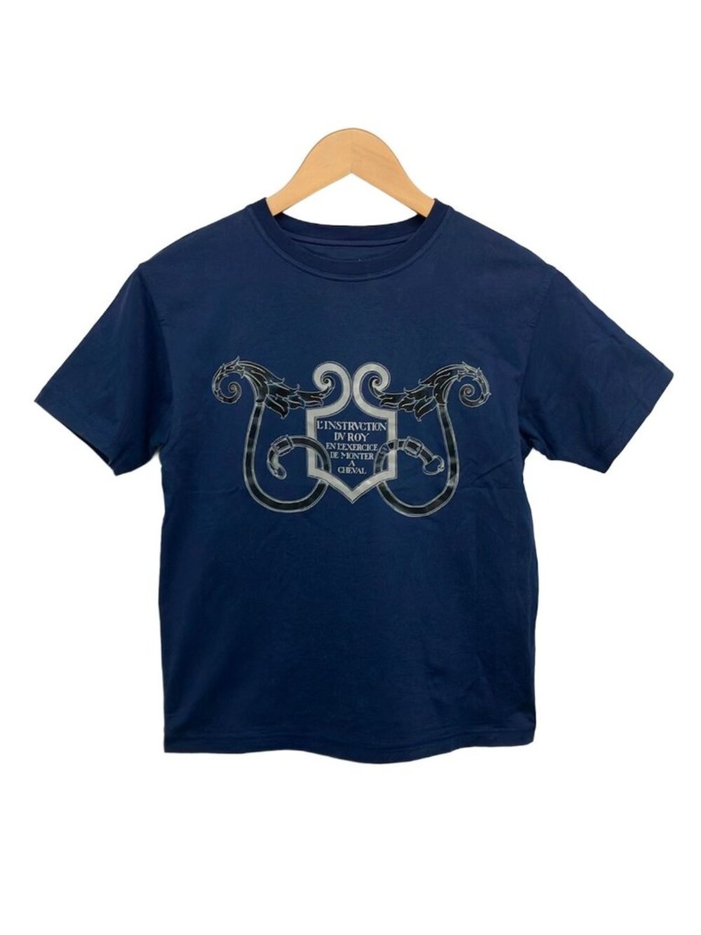 Hermes Short Sleeve T-Shirt S Navy Crew